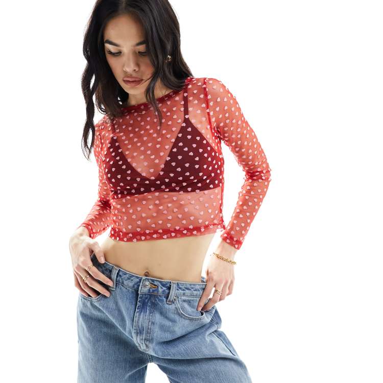 Pink Mesh Heart Top – Pellucid