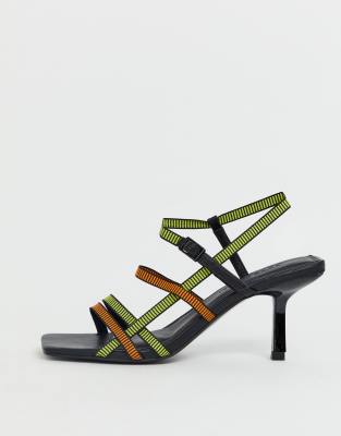 asos black strappy heels