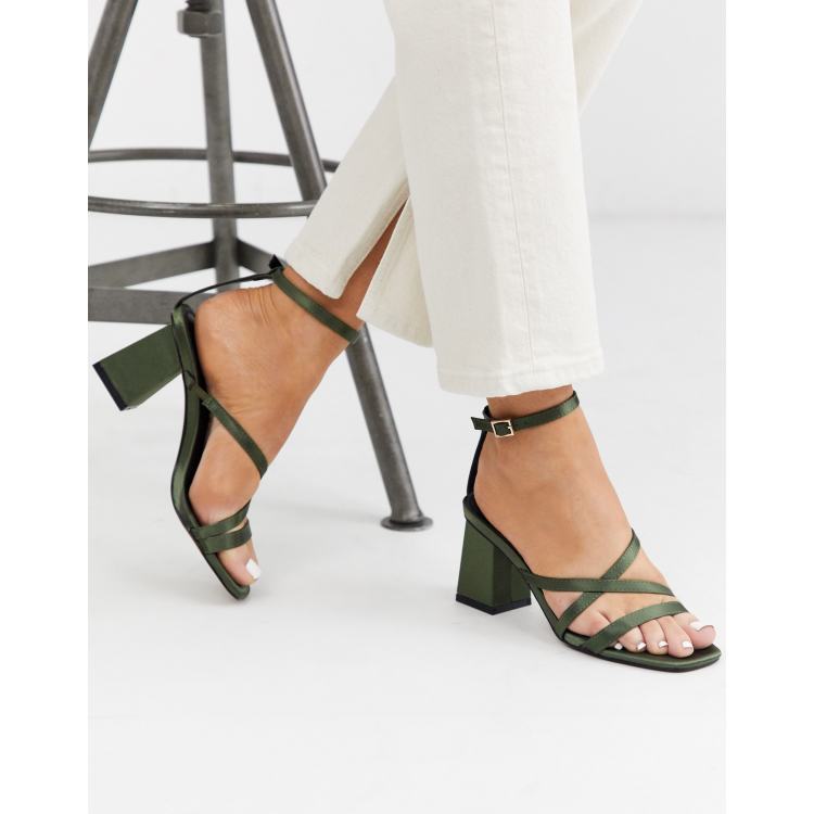 Khaki block sales heel sandals