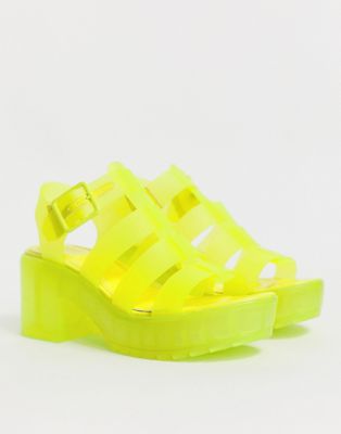 neon yellow slippers