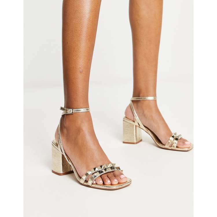 Gold sandals cheap small heel