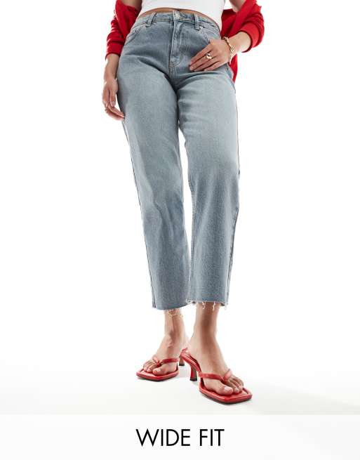 ASOS DESIGN - Heatwave - Sandali con tacchetto a spillo rossi con design infradito a pianta larga