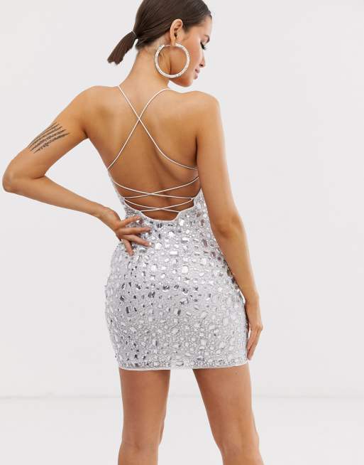 Asos heavily shop embellished dress