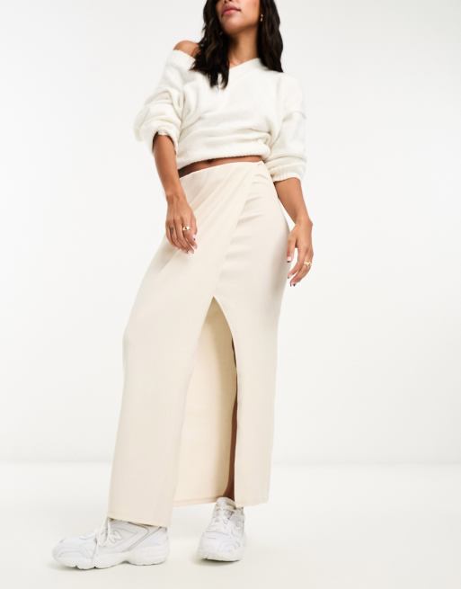 Asos design chunky ribbed midi skirt in recycled blend best sale