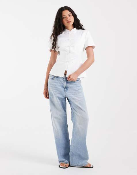 ASOS DESIGN heavy satin mandarin collar short sleeve jacket in ivory - view 1