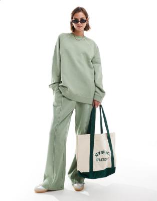 SAGE + FIG Mineral Wash Side Slit Oversized Sweatshirt