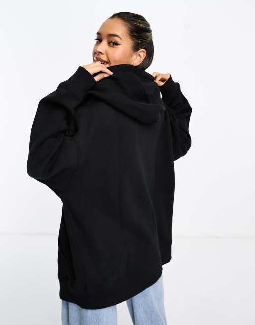 ASOS DESIGN Heavy weight oversized zip through hoodie in black, 2 of 4
