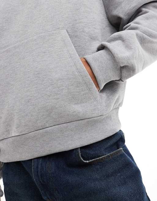 ASOS DESIGN heavyweight boxy oversized hoodie in heather gray