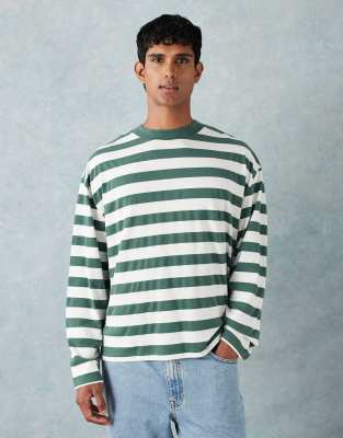 Asos Design Heavyweight Boxy Oversized Long Sleeve T-shirt In Multi