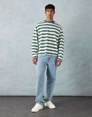 Asos Design Heavyweight Boxy Oversized Long Sleeve T-shirt In Black