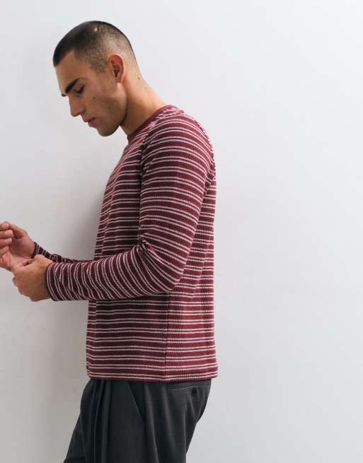 ASOS DESIGN heavyweight boxy oversized longsleeve t-shirt in red stripe, 5 of 5
