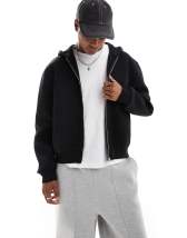 ASOS DESIGN heavyweight boxy oversized scuba hoodie in gray heather