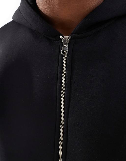 ASOS DESIGN heavyweight boxy oversized scuba hoodie in black ASOS DESIGN heavyweight boxy oversized scuba hoodie in black
