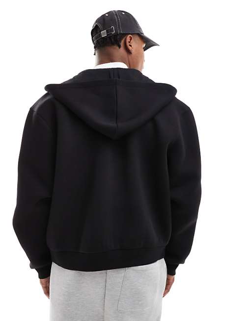 ASOS DESIGN heavyweight boxy oversized scuba hoodie in black ASOS DESIGN heavyweight boxy oversized scuba hoodie in black