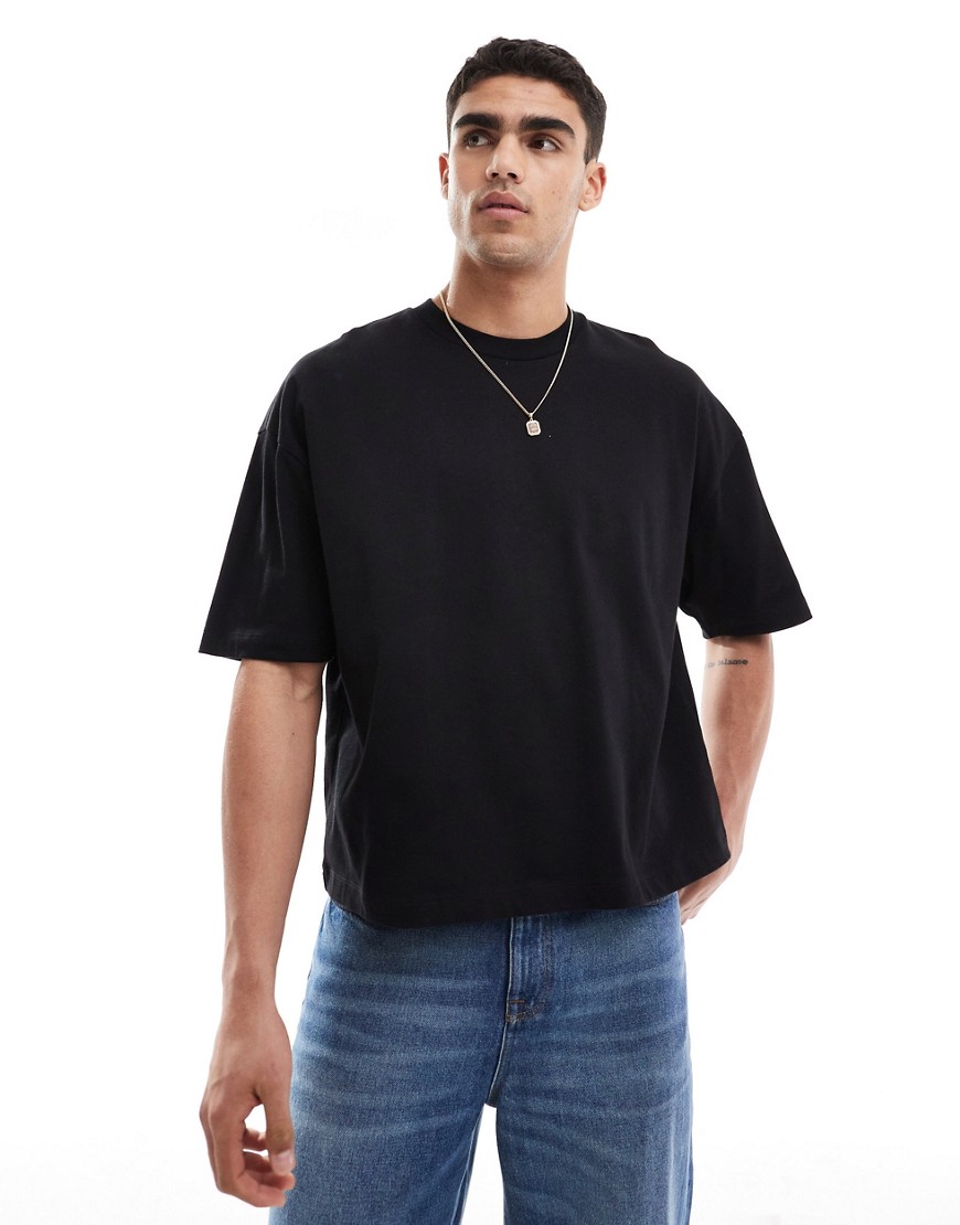 ASOS DESIGN heavyweight boxy oversized t-shirt in black