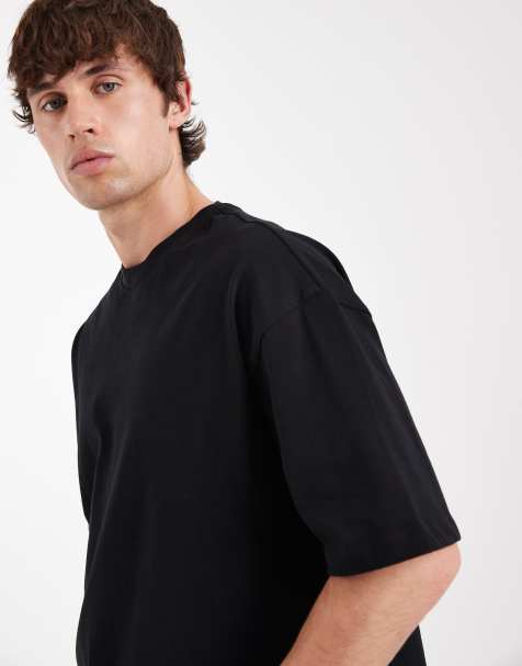 ASOS DESIGN heavyweight boxy oversized t-shirt in black - view 1