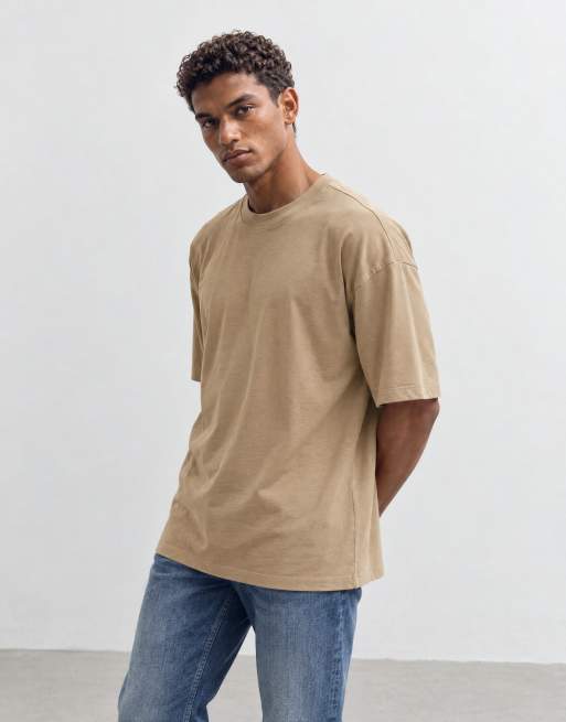 ASOS DESIGN heavyweight boxy oversized t-shirt in brown, 8 of 10