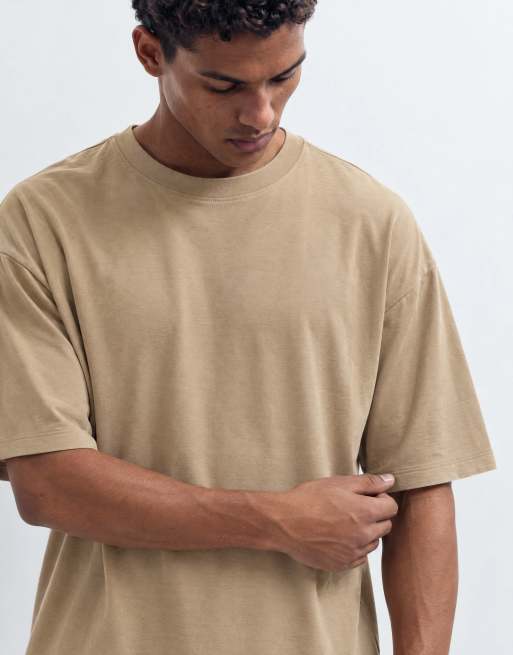 ASOS DESIGN heavyweight boxy oversized t-shirt in brown, 9 of 10