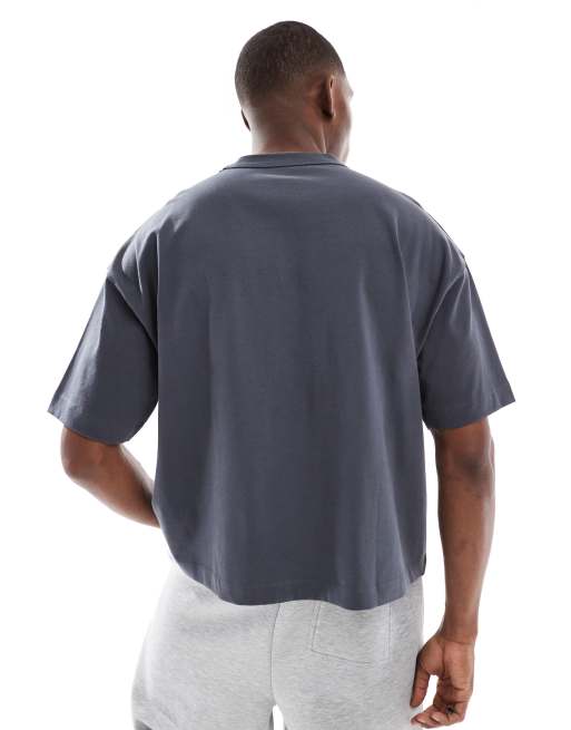 ASOS DESIGN heavyweight boxy oversized t-shirt in charcoal 