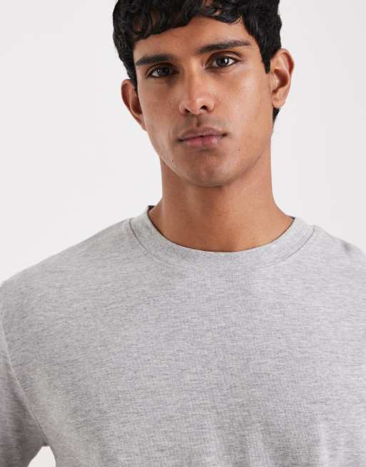 ASOS DESIGN heavyweight boxy oversized t-shirt in gray heather, 5 of 5