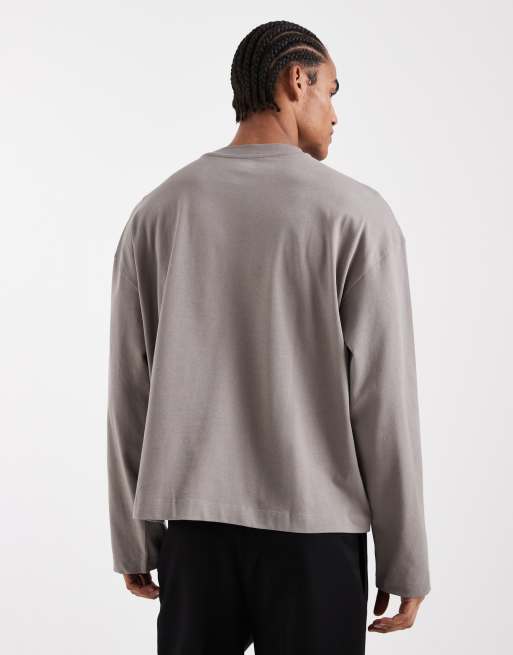 ASOS DESIGN heavyweight boxy oversized t-shirt in gray, 5 of 5