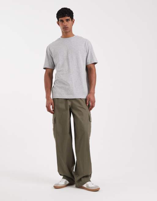 ASOS DESIGN heavyweight boxy oversized t-shirt in grey marl, 2 of 5