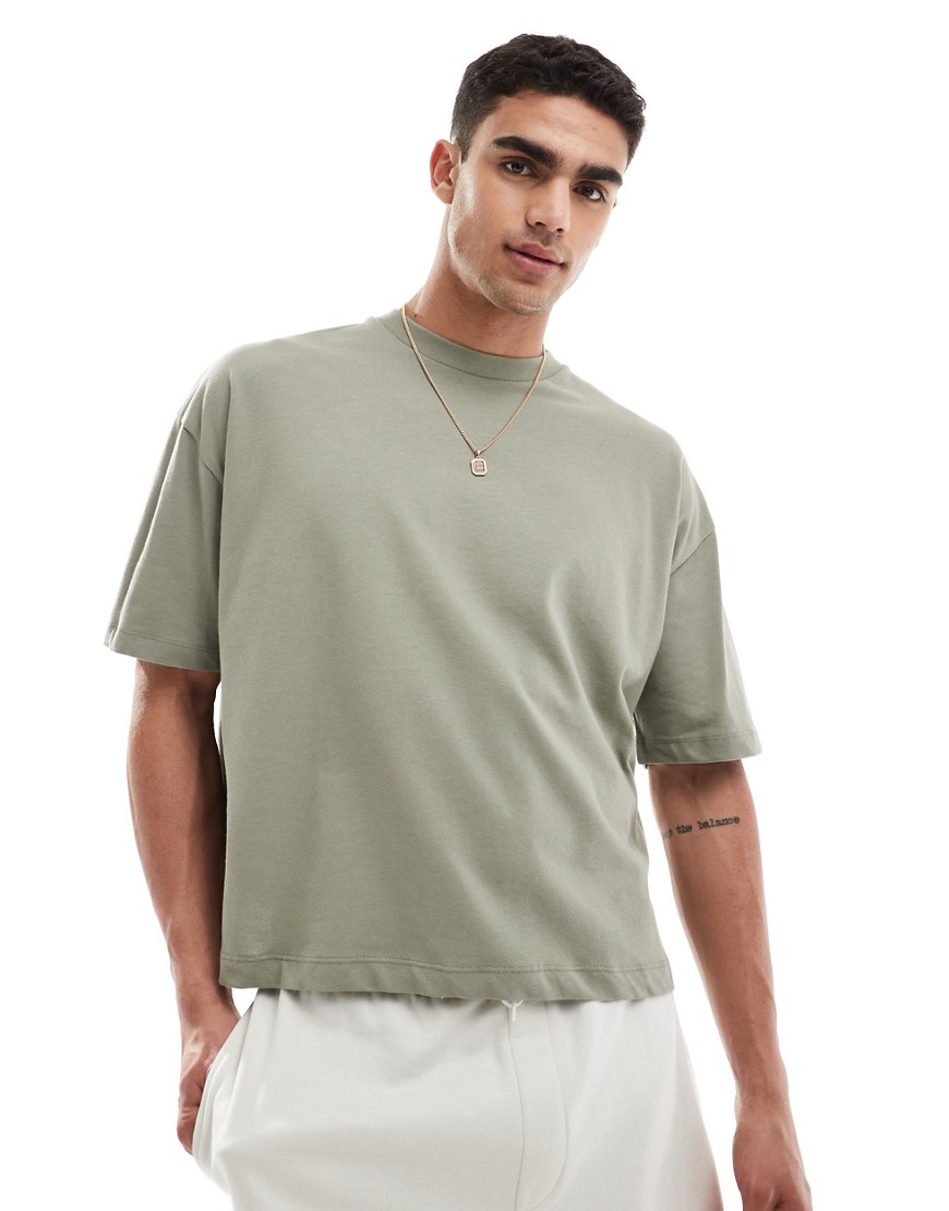 ASOS DESIGN heavyweight boxy oversized t-shirt in mid green