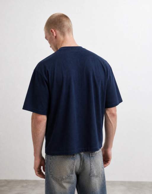 ASOS DESIGN heavyweight boxy oversized T-shirt in navy, 10 of 10