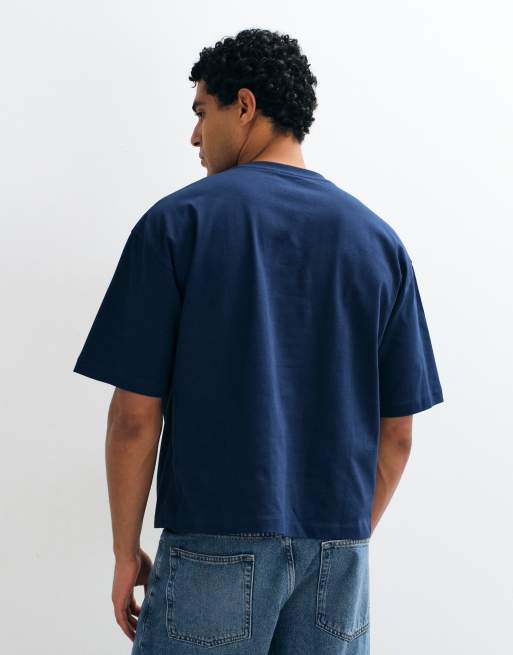 ASOS DESIGN heavyweight boxy oversized T-shirt in navy, 5 of 10