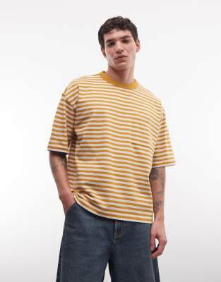 Asos Design Heavyweight Boxy Oversized T-shirt In Brown