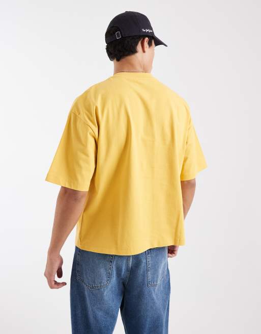 ASOS DESIGN heavyweight boxy oversized T-shirt in yellow, 3 of 5