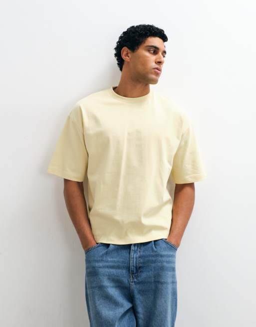 ASOS DESIGN heavyweight boxy oversized t-shirt in yellow, 3 of 5
