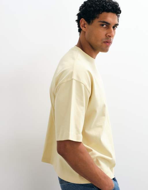 ASOS DESIGN heavyweight boxy oversized t-shirt in yellow, 4 of 5