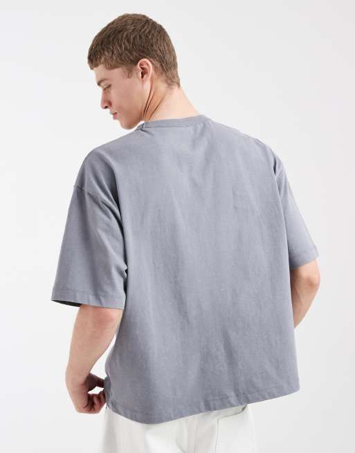 ASOS DESIGN heavyweight boxy oversized t-shirt with floral graphic in green wash, 5 of 5