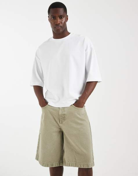 ASOS DESIGN heavyweight boxy oversized T-shirt with half sleeves in white - view 1