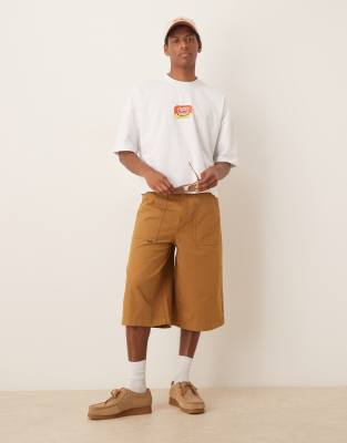 ASOS DESIGN heavyweight boxy oversized t-shirt with print in white