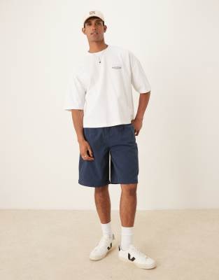 Asos Design Heavyweight Boxy Oversized T-shirt With Text Print In White