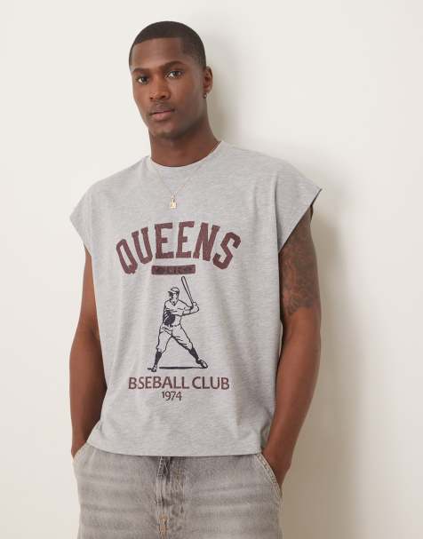 ASOS DESIGN heavyweight boxy oversized tank 240g in gray - view 1