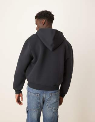 ASOS DESIGN heavyweight boxy scuba hoodie in navy