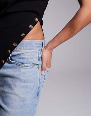 Asos Design Heavyweight Button Detail Cami Top In Black