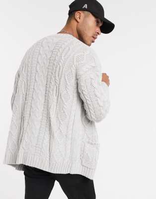 light grey knit cardigan