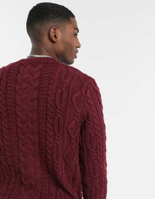 burgundy crew neck sweater