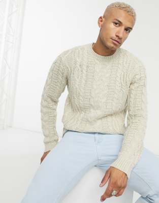 oatmeal crew neck sweater