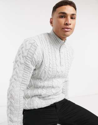 half zip jumper grey