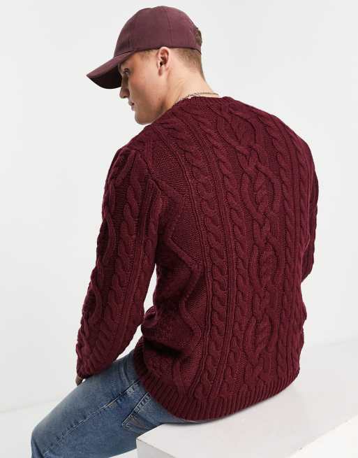 Maroon knitted clearance jumper