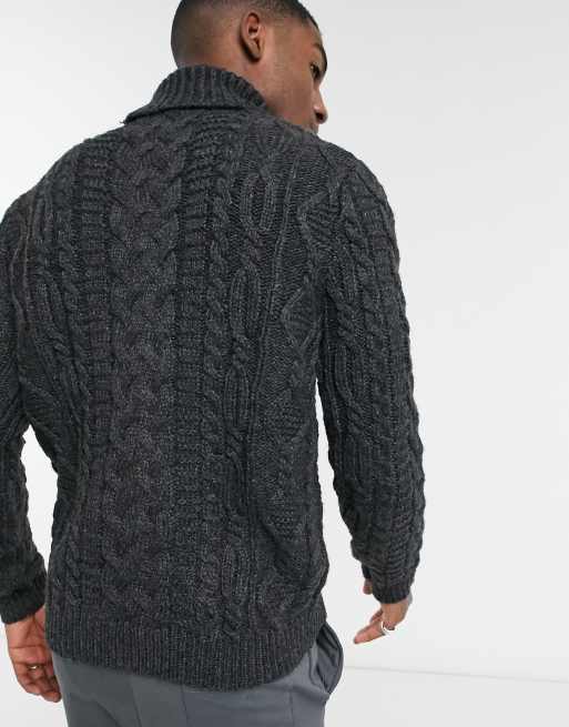 ASOS Design Cable Knit Roll Neck Sweater