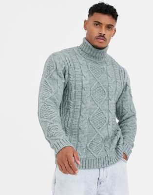 light grey cable knit sweater