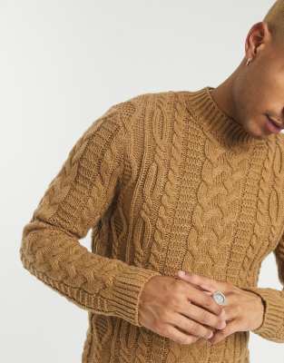 camel turtleneck sweater