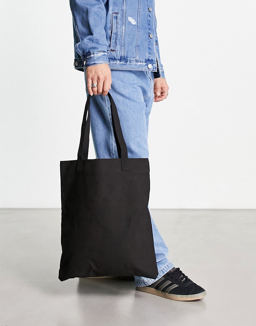 ASOS DESIGN heavyweight cotton tote bag in black - BLACK