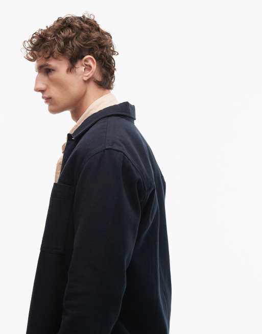 ASOS DESIGN heavyweight cotton twill overshirt in black, 4 of 5